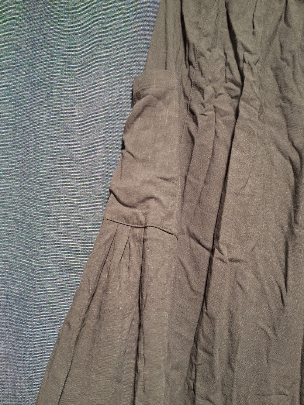 Women's Boho Olive Green Wide-Leg Drawstring Pants Size XL - Picture 4 of 11